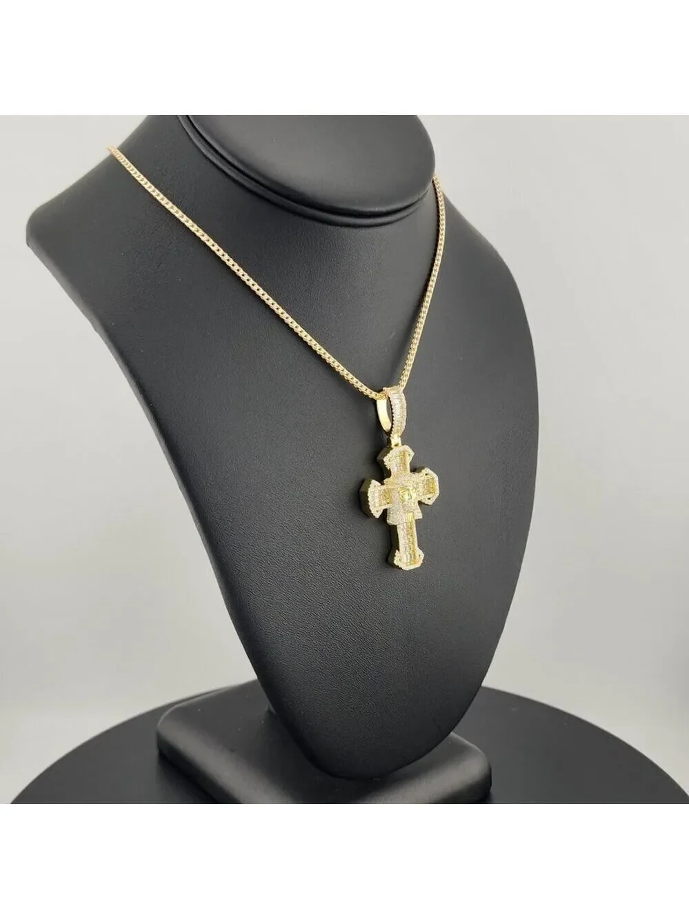 Sterling Silver 925 Cross Necklace with Jesus Face Religious Pendant